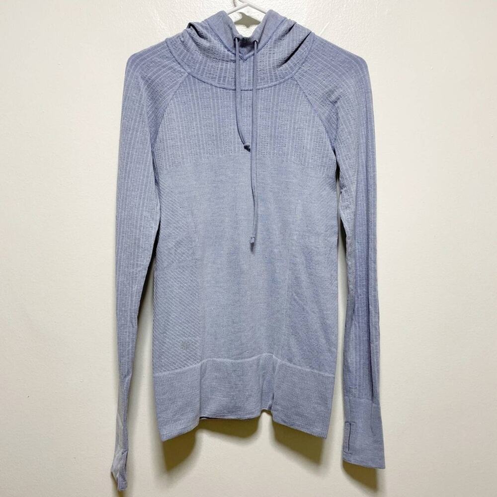 Athleta Powerdown Prima Loft Lightweight Blue Long Sleeved Pullover